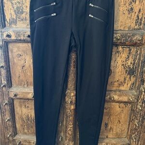 Bebe Black Pants with Zipper Accents